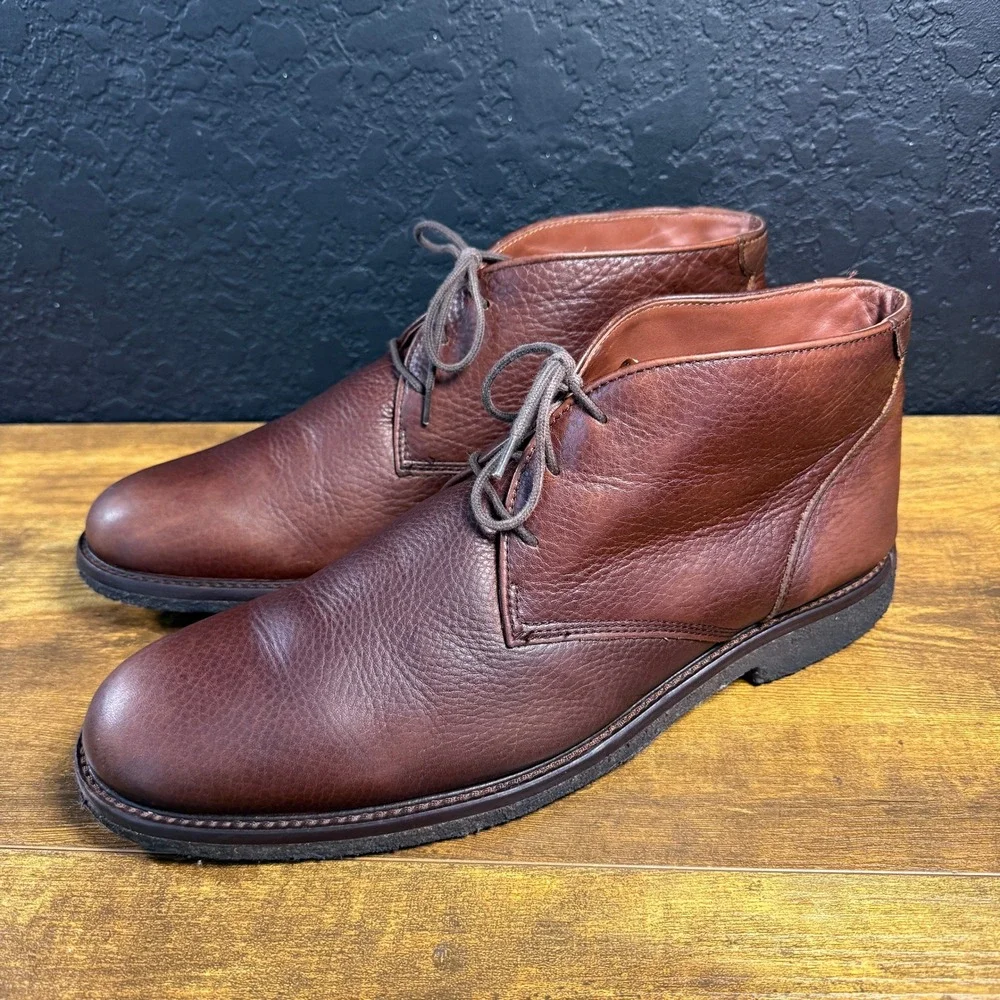 Johnston & Murphy‎ Copeland 25-1573 Brown Pebble Leather Chukka Boot Mens 12M